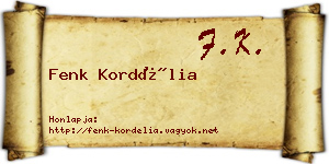 Fenk Kordélia névjegykártya